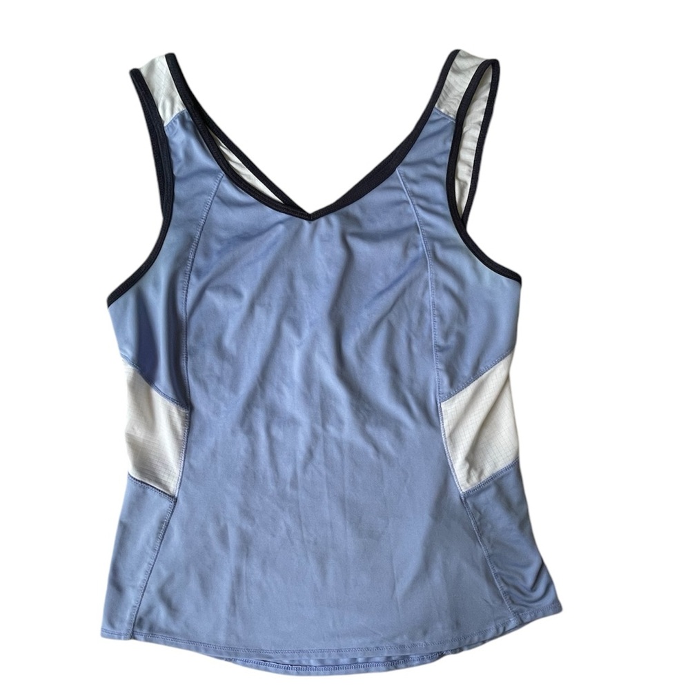 Lucky in Love Blue and White Tank Top
